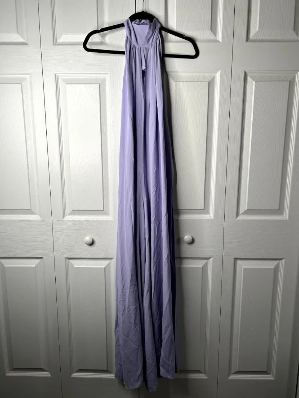 SFIZIO Lavender Purple Halter Sleeveless Wide Leg Scarf Jumpsuit Women's Size 6